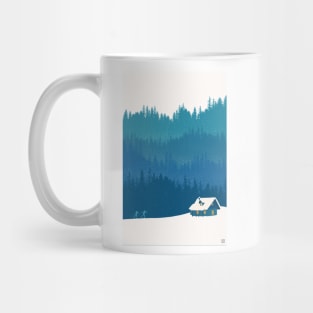 nordic ski winter wonderland scene Mug